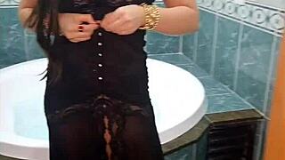 pamela pantera rides erotic hydromassage chair with anal plug squirting hard