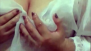 viral student's wet bath makes her huge tits glisten sexy