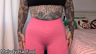 check out melody radford big tits milf in gym tights haul
