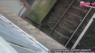 German Slut Pisses Publicly In Her Handbag