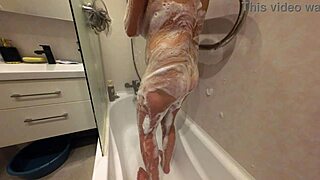 soapy shaved stepsister tits and wet pussy teased in 4k slow motion closeup