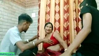 indian mother-in-law caught cheating shares chubby wife with old cuckold in naughty family bang creampie