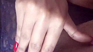 ebony beauty fingers fat pierced pussy clit till massive orgasm hits