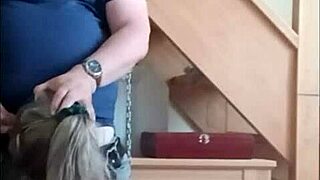 imagine being chained outdoors flashing tits for public fellation session