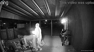 Wife Bent Over Outdoor Deepthroat Blowjob Ends in Public Creampie