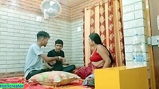 indian mother-in-law caught cheating shares chubby wife with old cuckold in naughty family bang creampie
