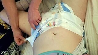 hairy hippy abdl princess gets her diaper changed by daddy