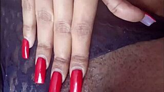 ebony beauty fingers fat pierced pussy clit till massive orgasm hits