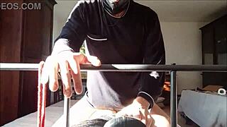 Petite latex milf Laura bound heels stockings begs rough doggystyle cum tits pounding