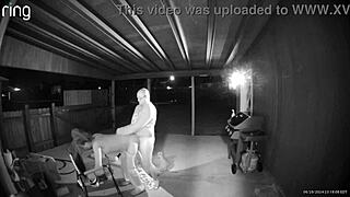 Wife Bent Over Outdoor Deepthroat Blowjob Ends in Public Creampie