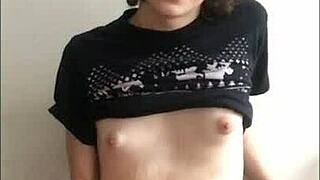 cute tranny strokes and moans to a messy cum explosion