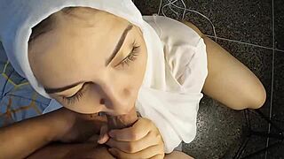 Arab Muslim Babe Deepthroats Cock Like Pro Till Facial Cumshot
