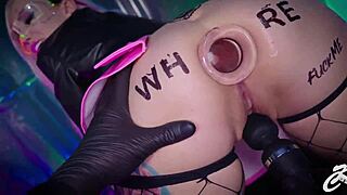 Ever seen a huge glass buttplug stretch sluts gaping in wild anal play?!