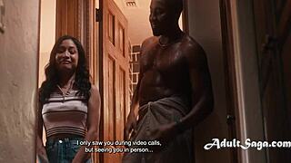 boss makes asian babe drop to knees sucking black cock at work taboo