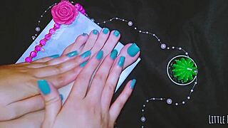 Teen babe's foot massage builds to fetish orgasm