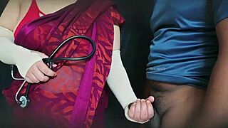 Telugu doctor grips and strokes horny patient's thick cock in hospital exam