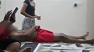 spa lady watches customer get throbbing cock happy ending massage