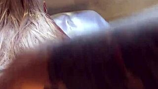 I catch stepsis masturbating with her sex toy up close.