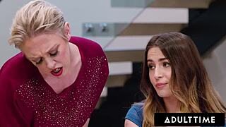 Loving stepbae Chanel Camryn seduces stepmom Dee Williams for lingerie pussy eating 69.