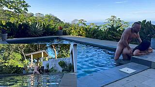 Outdoor Anal Pounding and Deep Blowjob Creampie in Costa Rica