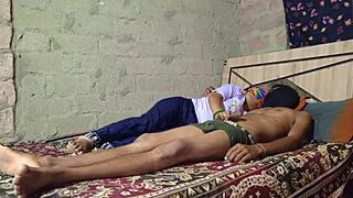 Hot desi brother-in-law fucks sister-in-law's tight ass in bathroom bed romp!