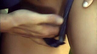 ariana's shaved pussy takes facial cumshot after outdoor heels sex handjob