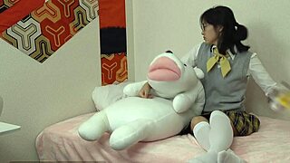 Japanese Schoolgirl's Petite Shaved Pussy Quivers From Intense Solo Toy Orgasms After Classes
