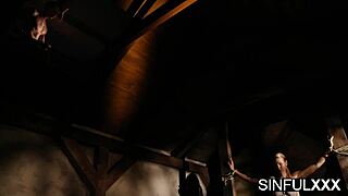 Bound lyanna nilsson oiled tight pussy fucked doggystyle deepthroat by charlie dean