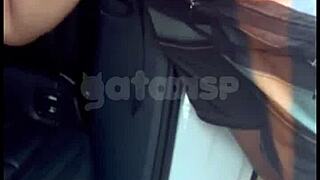 why does this naughty wife flash and fuck her lover on the street while cuckold films from outside