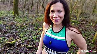 damn reife deutsche milf jogger seduced for rough park facial cumshot!!