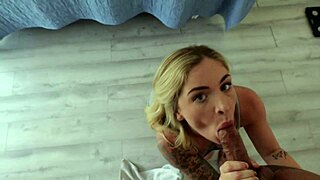 Step sis demands cum all over her right after shower!