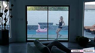 blonde teen craves licking milf's pussy one last time in lesbian kissfest