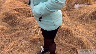 damn this married hot wife in pantyhose takes it outdoors and swallows every drop