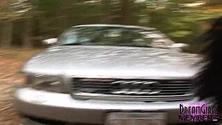 dream girl brunette babe soapy tits washing car