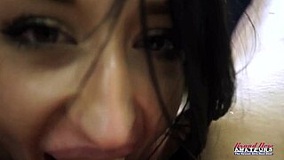 Horny petite blonde Hannah and cute brunette Olyssia share cock sucking and riding