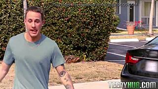 beautiful braces teen eli luxx rides daddy pov with big tits bouncing hardcore