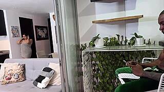 Post-shower slut fucks two BBC friends to satisfy urges