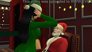 Sofey and aishah's big ass latina teens ride cocks outdoors in public christmas threesome bang