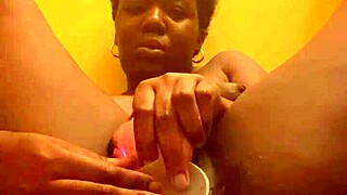 Pretty amateur ebony rips clothes for extreme dirty talk wet pussy solo toy masturbation full video