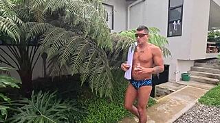 Busty hotel stranger fucked outdoors until caught shaking huge ass tits?