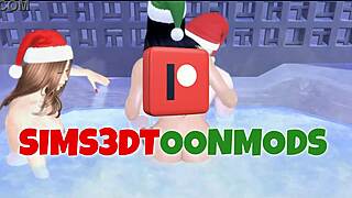 Sofey and aishah's big ass latina teens ride cocks outdoors in public christmas threesome bang