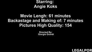 first time 3-on-1 dap for angie with 6 cumshots swallowed and huge gape 😵