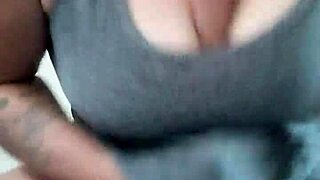 thekinkyfuckers tattooed brunette slut rams huge dildo between natural titties hard