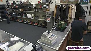 big tits blonde gets sneaky office railing from pawn guy