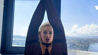 Stockings hide her slutty secrets during POV solo blowjob