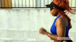 Suggestive Big Ass Redhead Gym Workout Tease