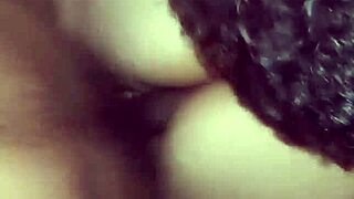 Wife's anal creampie while cuckold husband licks her cum-filled pussy as lover pounds her ass