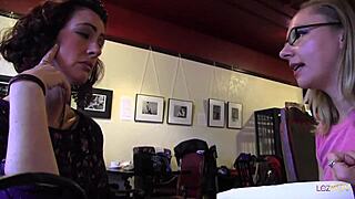 Blonde and lesbian MILF cum with toys fingering licking