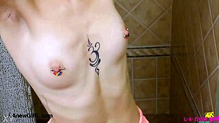 Picture-perfect blonde steps into the shower after her steamy casting interview