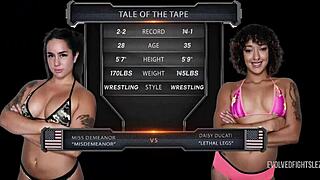 yo daisy ducati vs miss demeanor lesbian wrestling fingering pussy licks